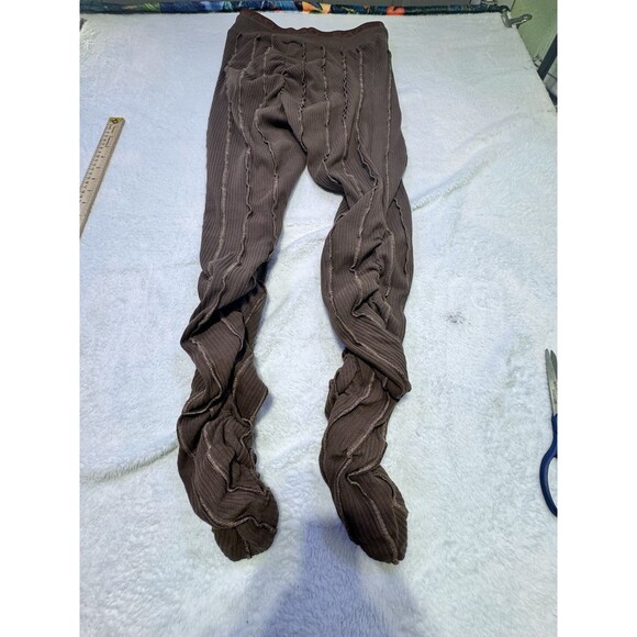 Bad society Club Dark Brown Ribbed Leggings Form Fit Y2K V Line XL Soft Comfy - Picture 10 of 12